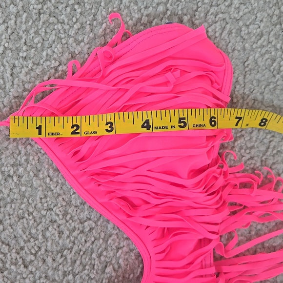 Pink Fringe Bikini Top Size Large - Picture 3 of 8